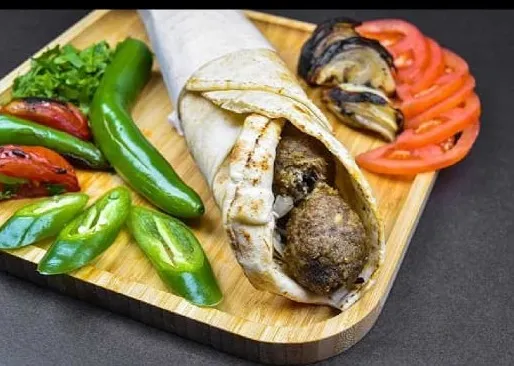 Chicken Kebbeh on Skewer Wrap