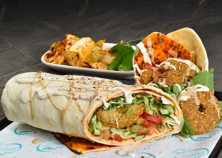 Falafel Saj Sandwich with Muhammara