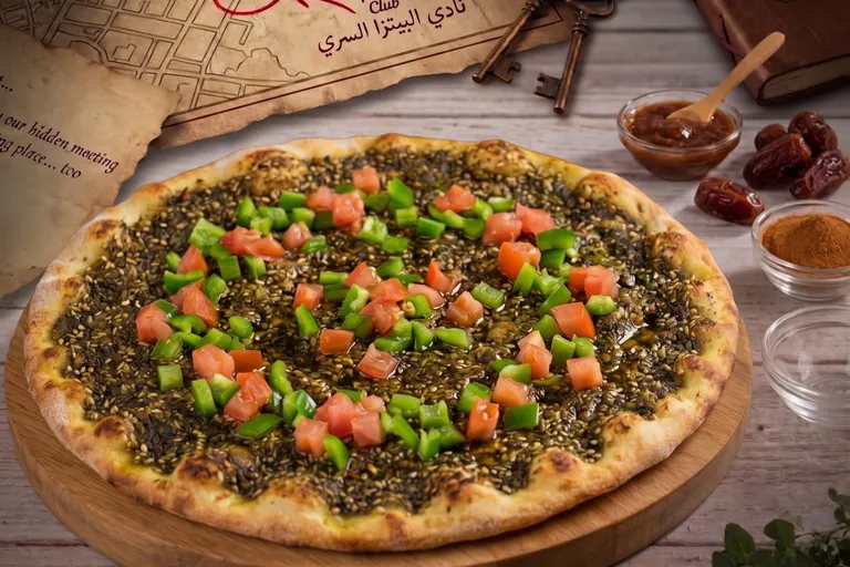 منقوشة زعتر مع الخضار