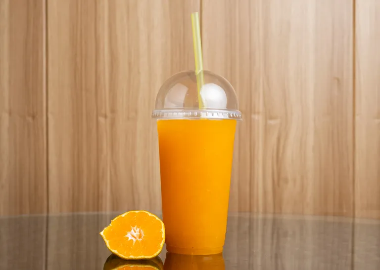 A glass of tangerine juice