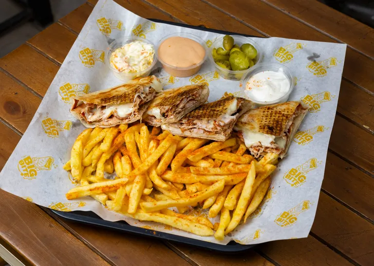 Extra-meat shawarma sandwich