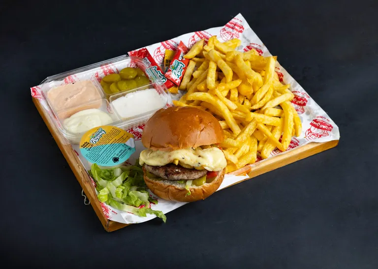 Arabic-style Mozzarella Burger Meal