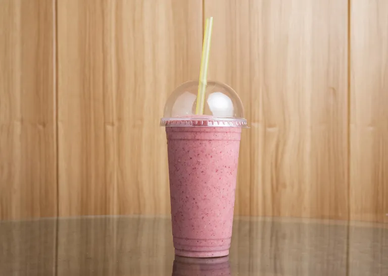 Milk and strawberries